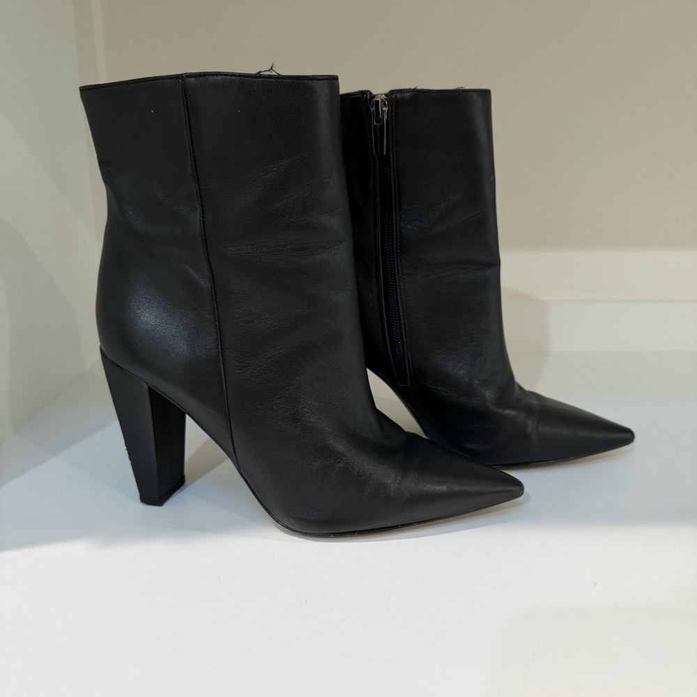 Black Leather Ankle Boots